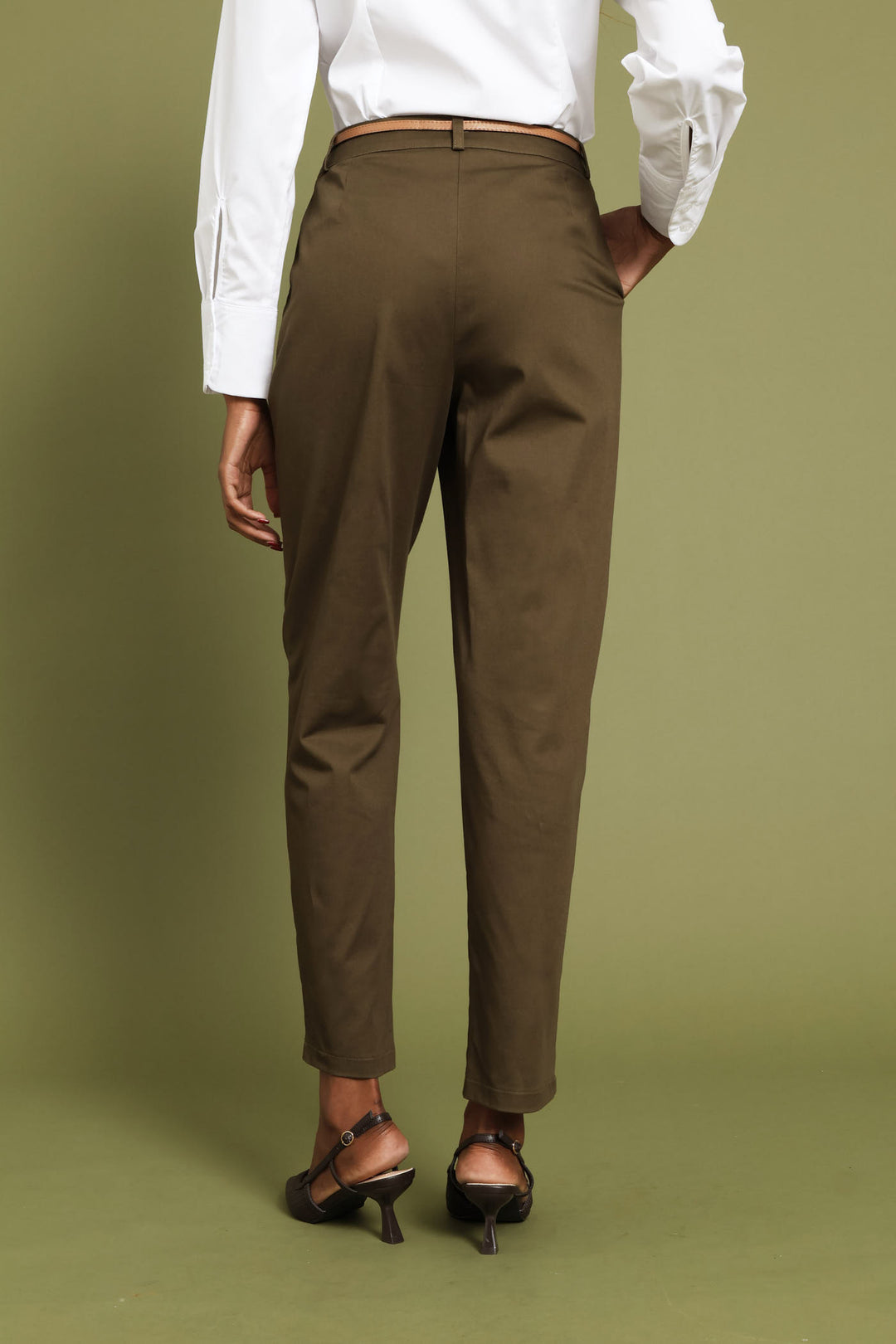 Chino Belted Pant - Olive