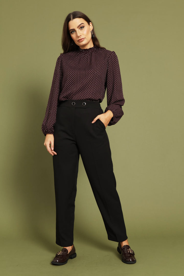 Hineck Polka Dot Blouse - Burgundy