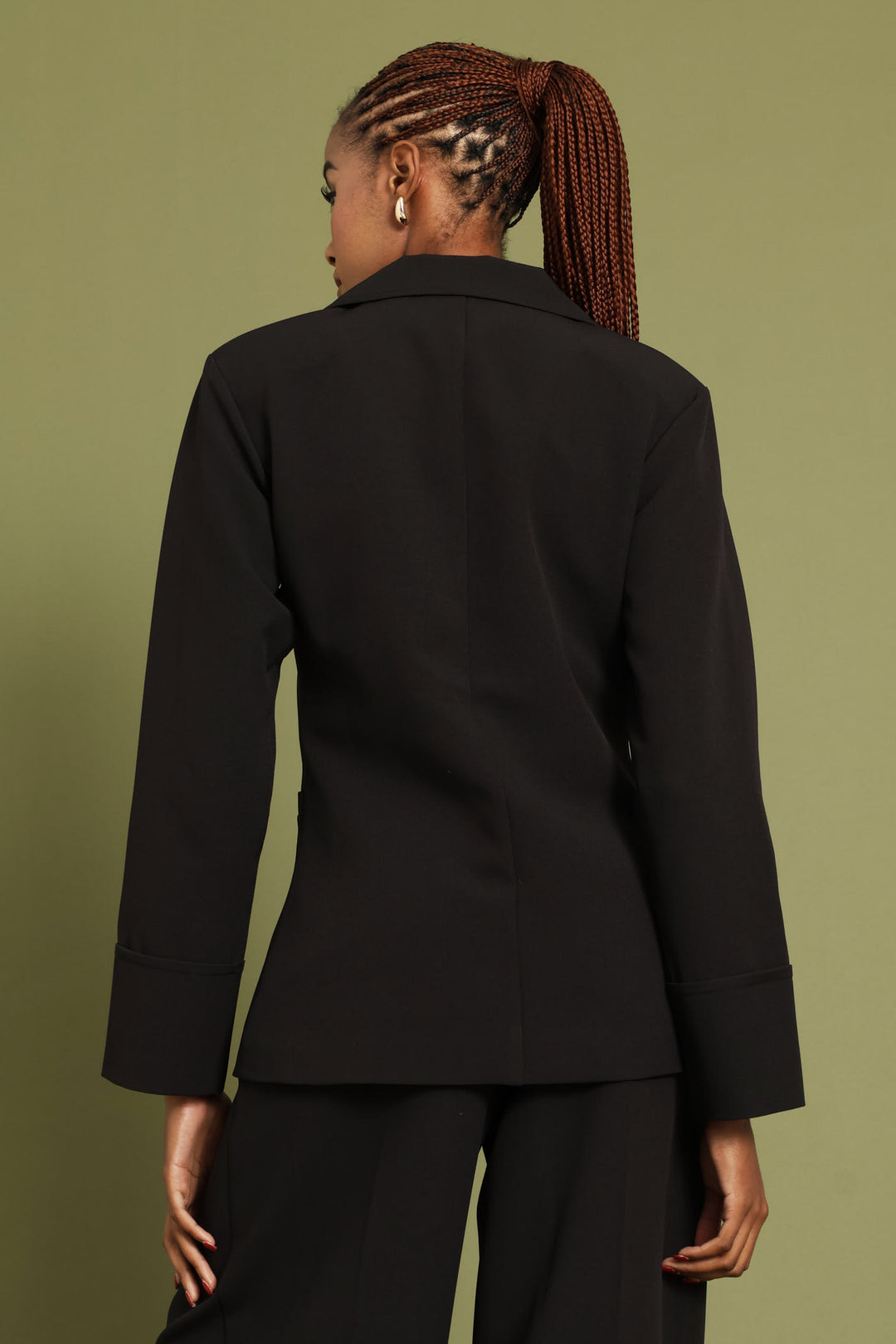 Notch Hem Blazer - Black