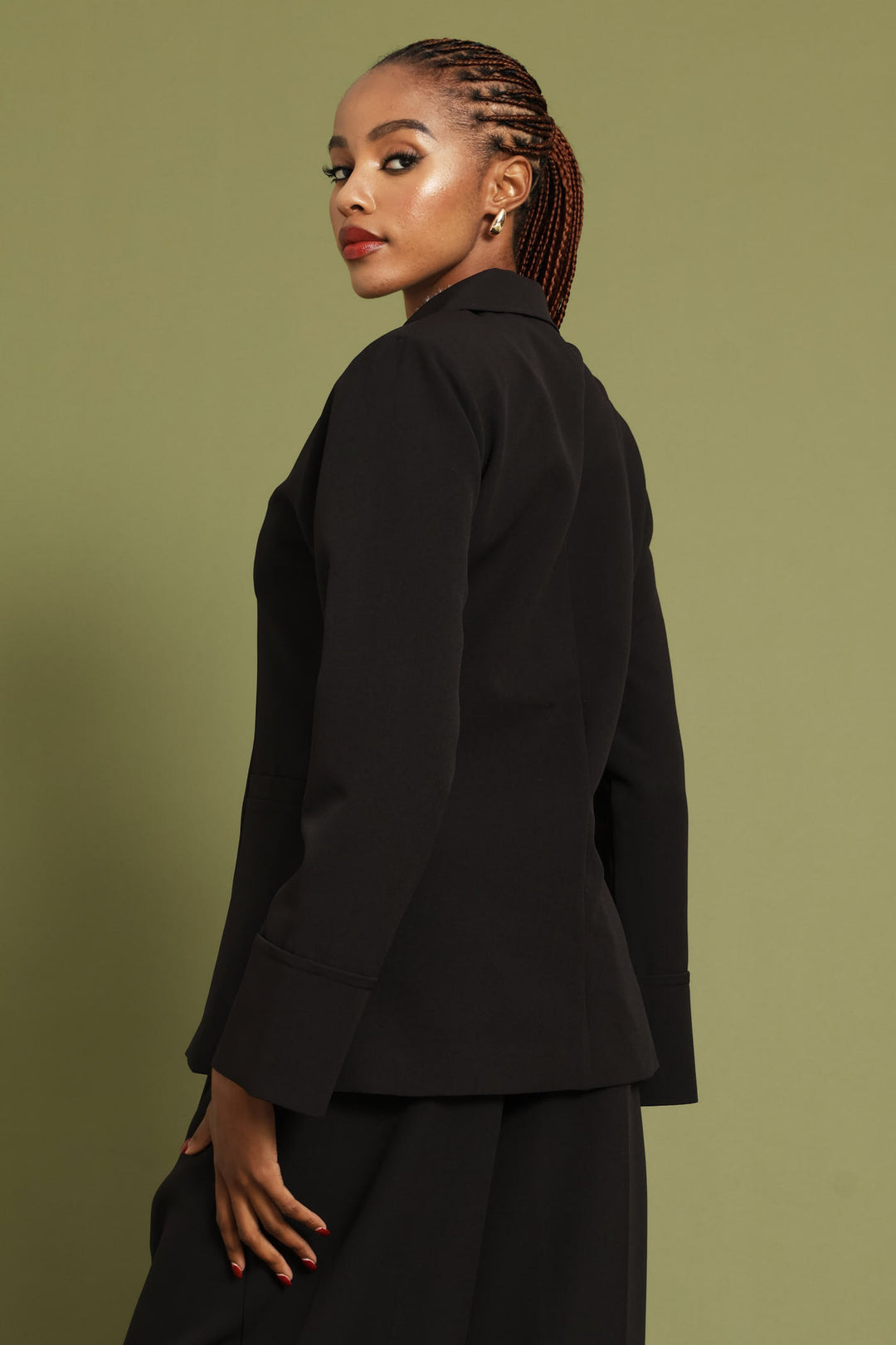 Notch Hem Blazer - Black