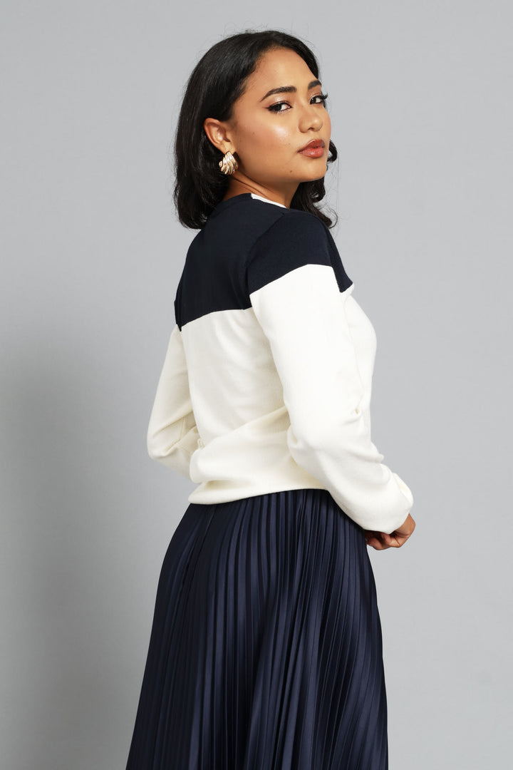 Long Sleeve Monochrome Pullover - Dark Navy