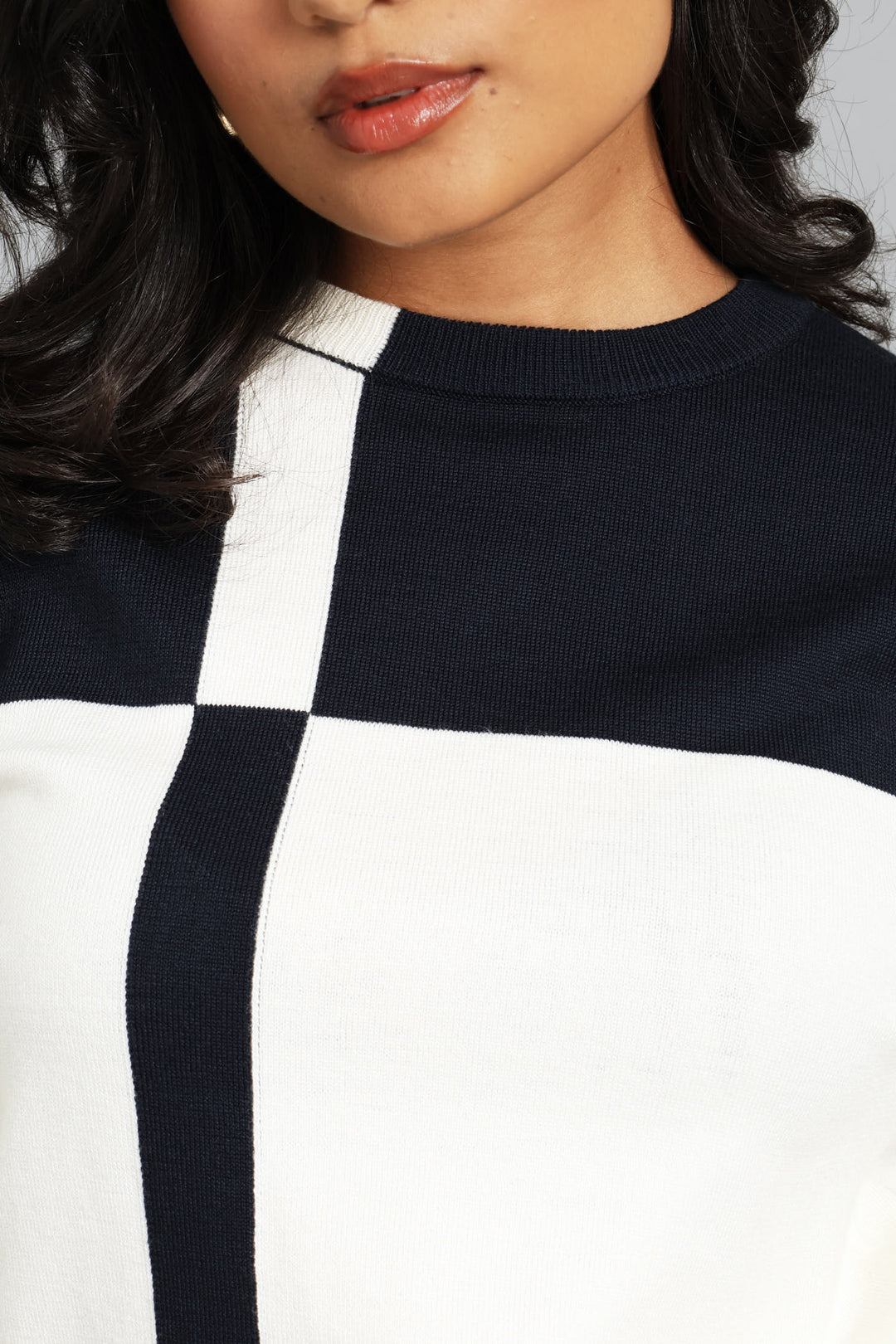 Long Sleeve Monochrome Pullover - Dark Navy