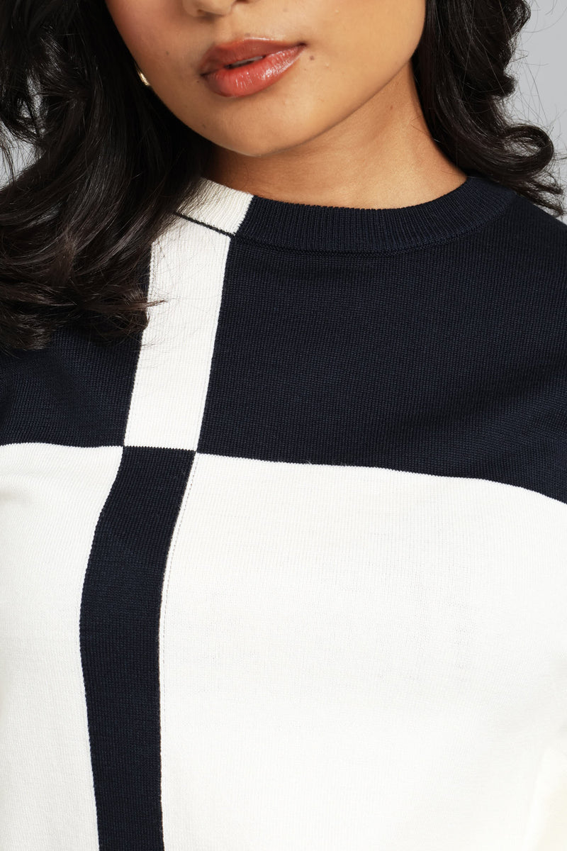 Long Sleeve Monochrome Pullover - Dark Navy