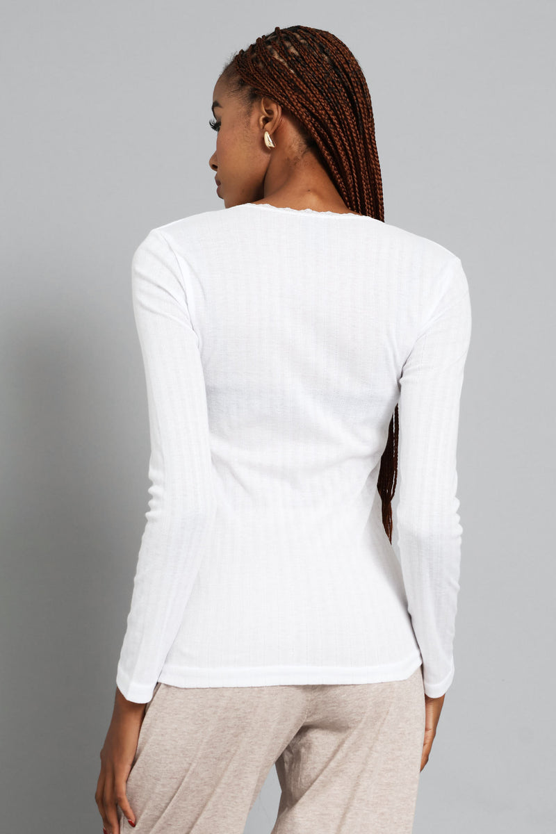 2 Pack Long Sleeve Thermal Spencer Slip - White/Beige