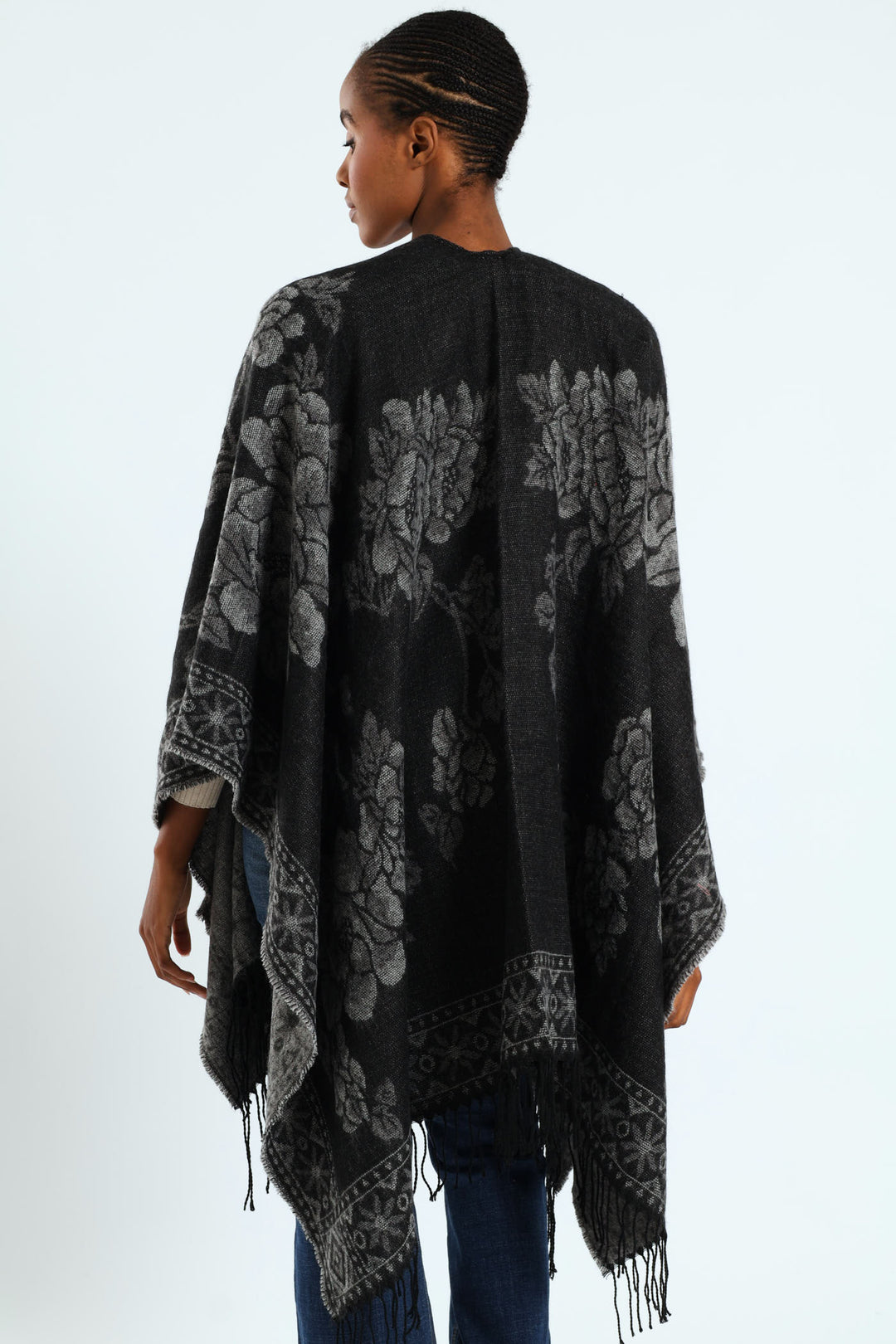 Floral Wrap - Dark Grey