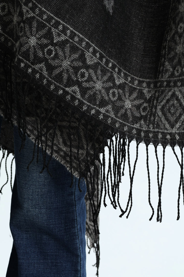 Floral Wrap - Dark Grey