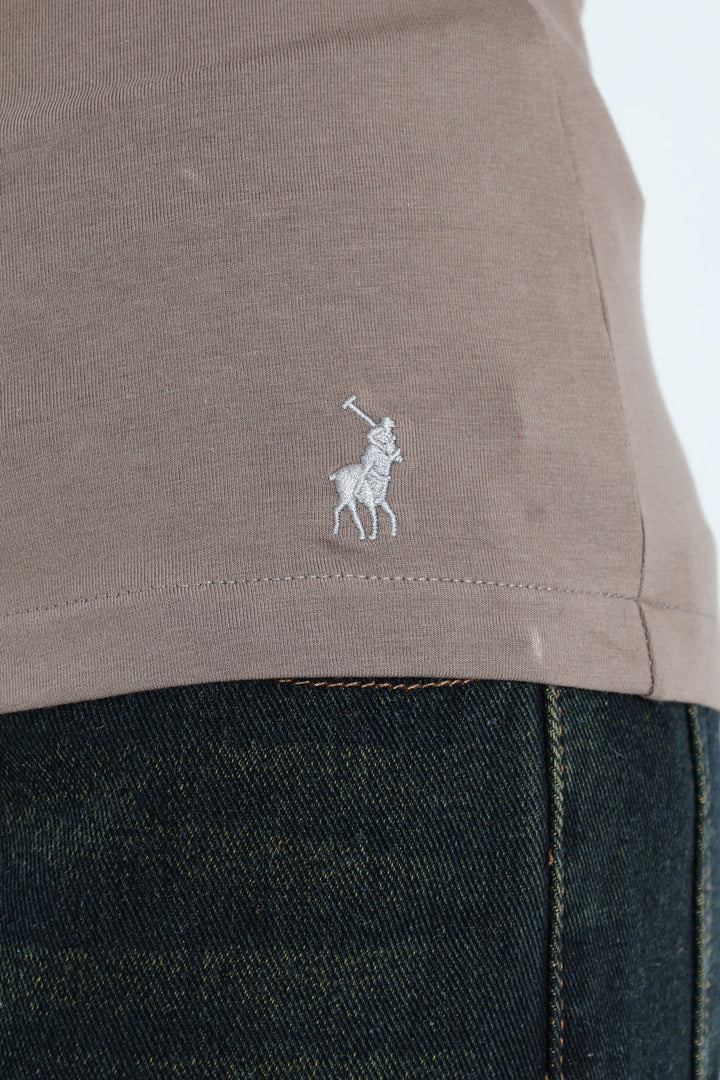 Lily Short Sleeve Beaded T-Shirt - Grey