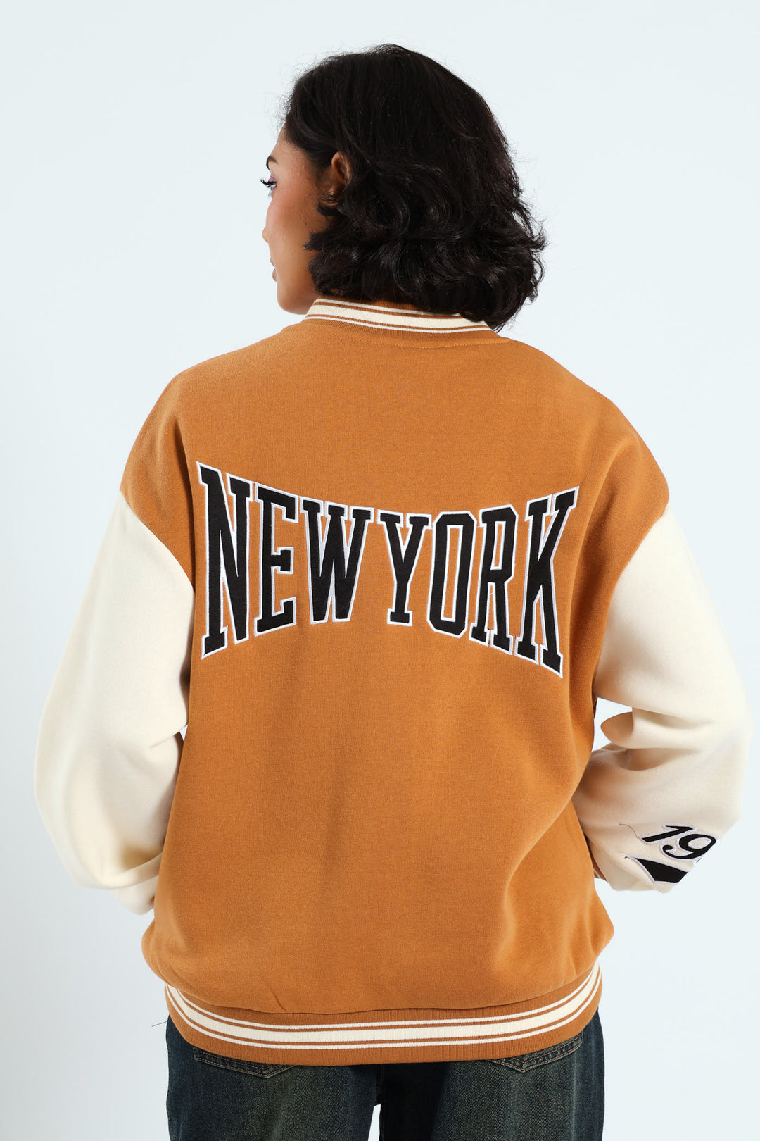 Fleece Baseball Jacket - Tabacco