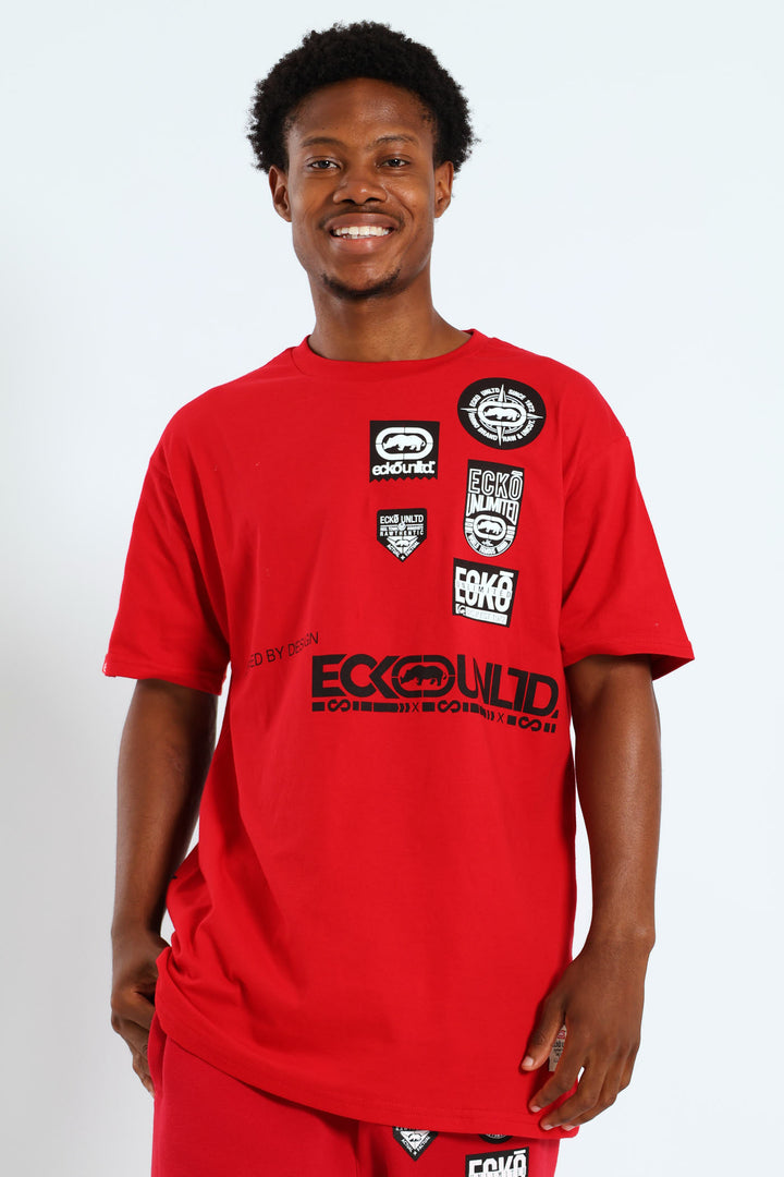 Multi Badge Tee - Red