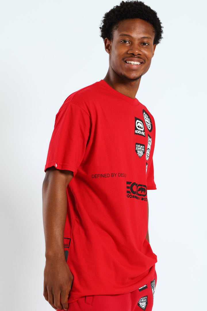 Multi Badge Tee - Red