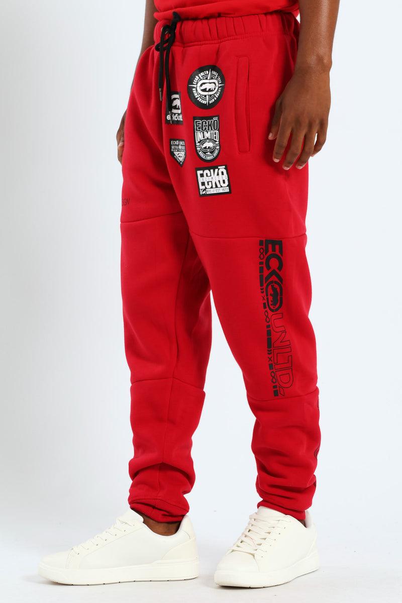 Multi Badge Jogger - Red