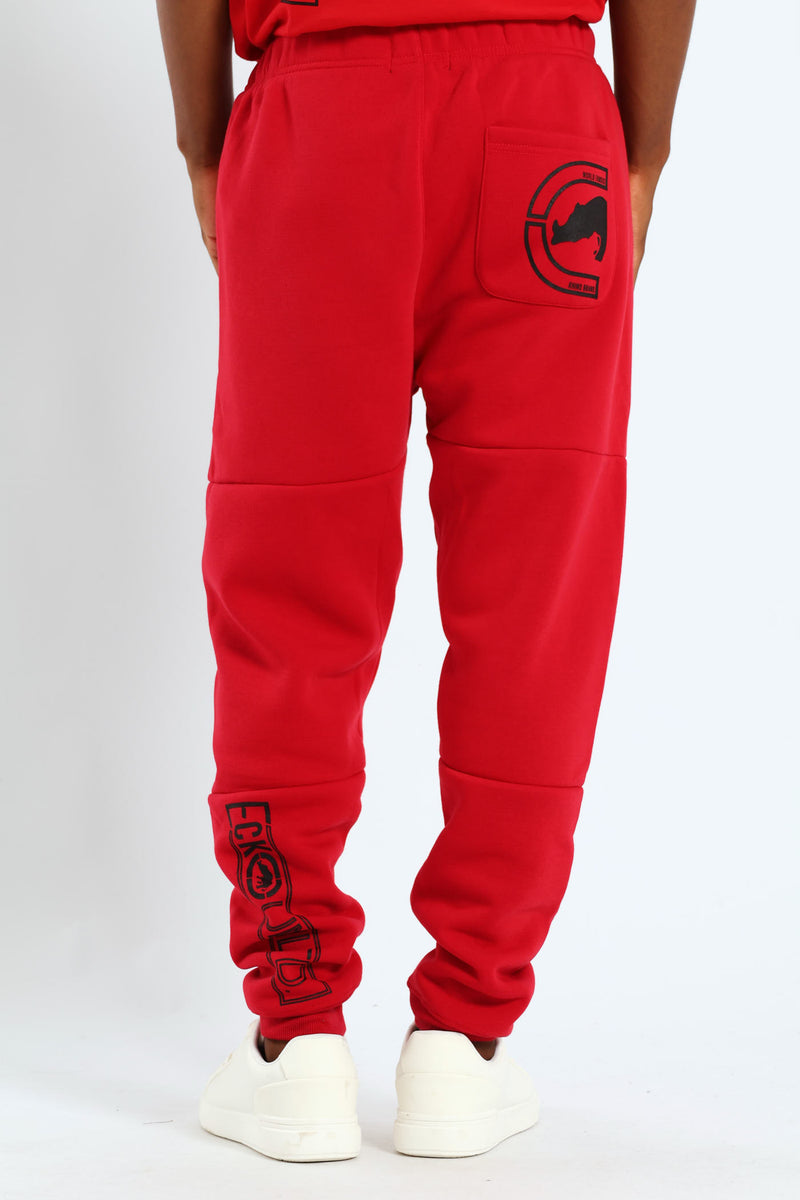 Multi Badge Jogger - Red