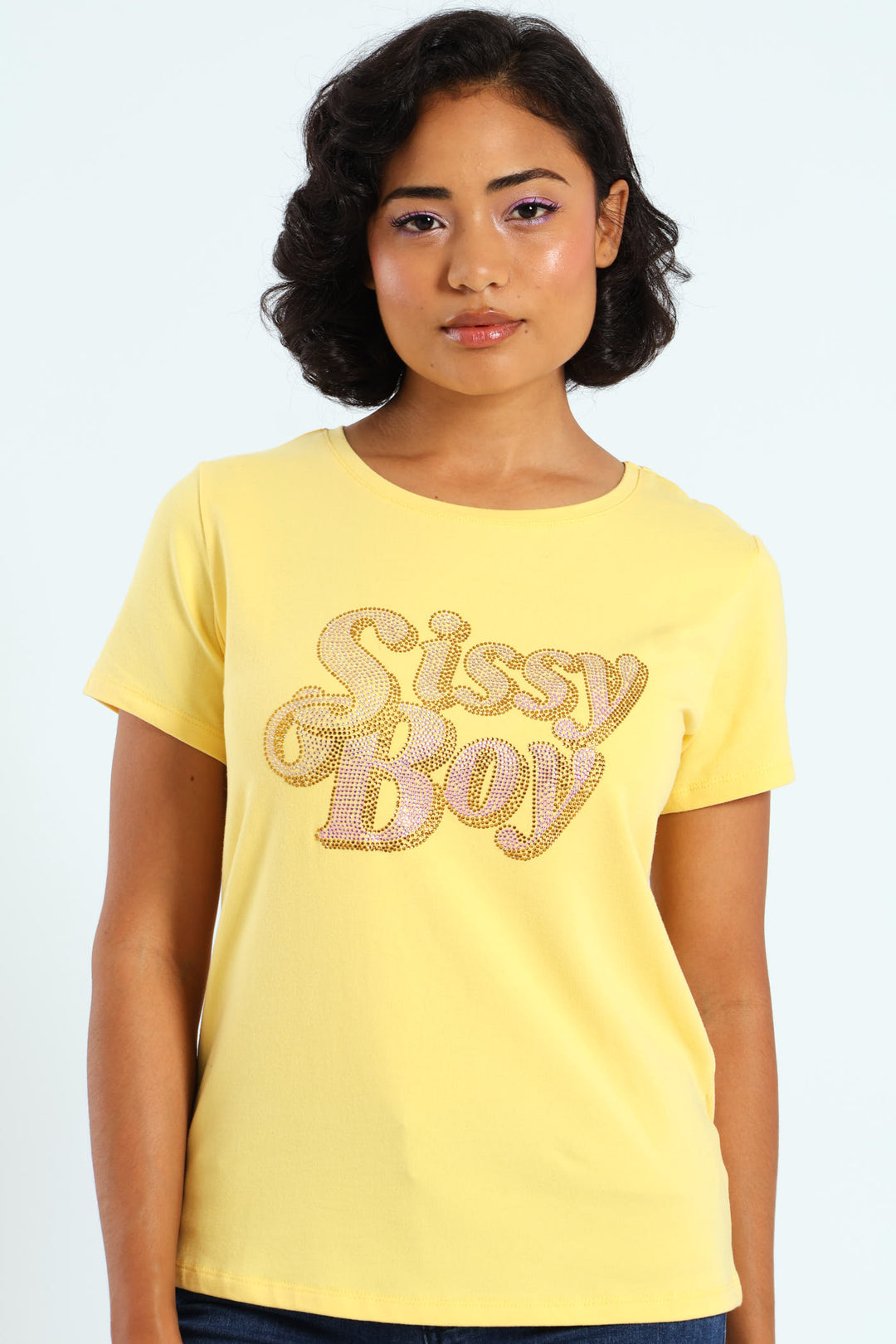 Regular Fit Colourful Logo Top - Lemon