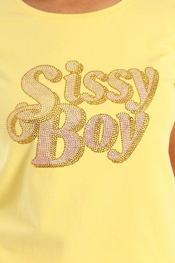 Regular Fit Colourful Logo Top - Lemon