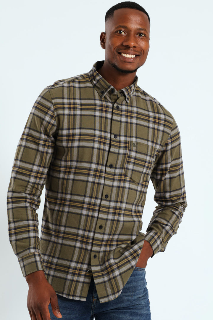Plaid Shirt - Fatigue/Navy
