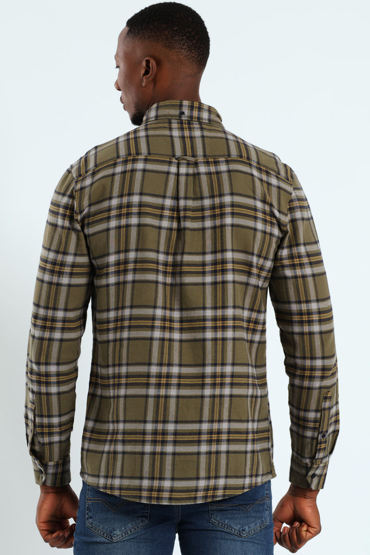 Plaid Shirt - Fatigue/Navy