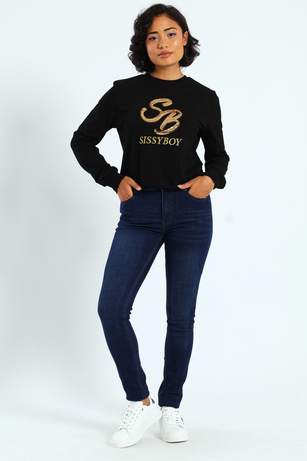 Skinny Rinse Wash Denim With Slight Brushing - Dark Wash Ink