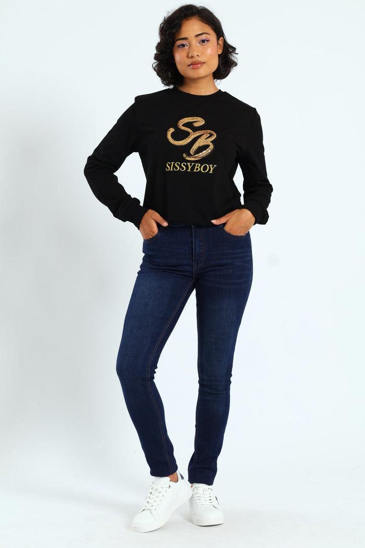 Skinny Rinse Wash Denim With Slight Brushing - Dark Wash Ink