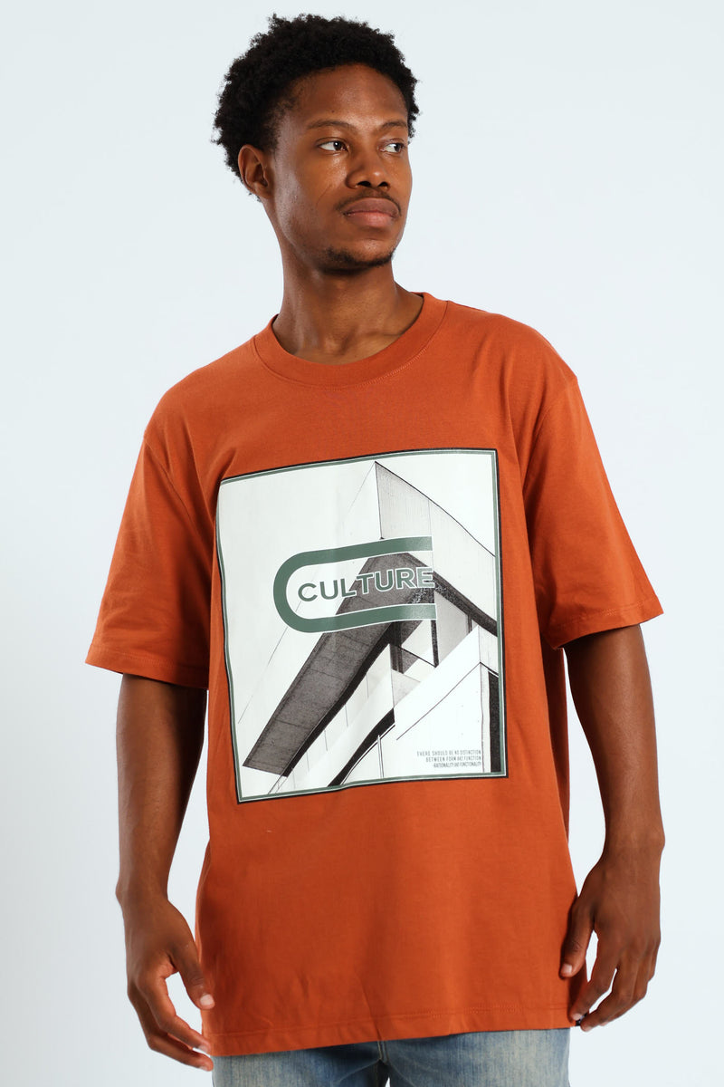 City Photographic Print Tee - Rust