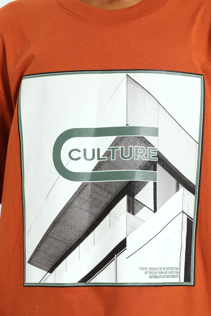 City Photographic Print Tee - Rust