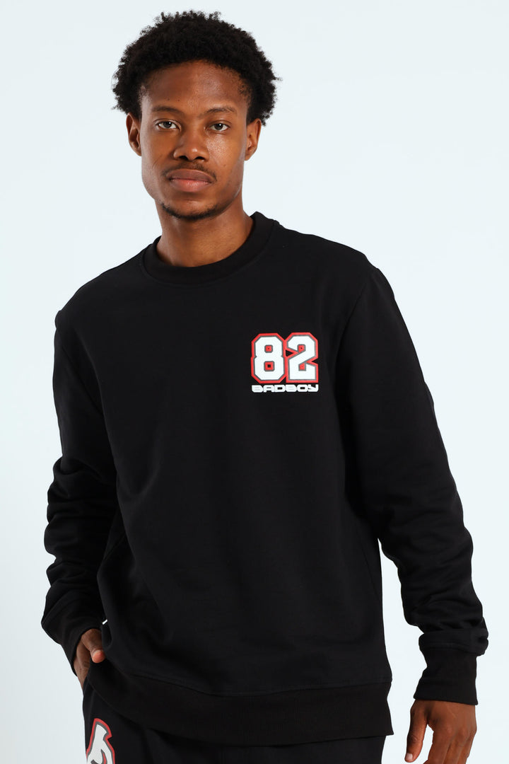 Street Rebel Crew Sweat Top - Black
