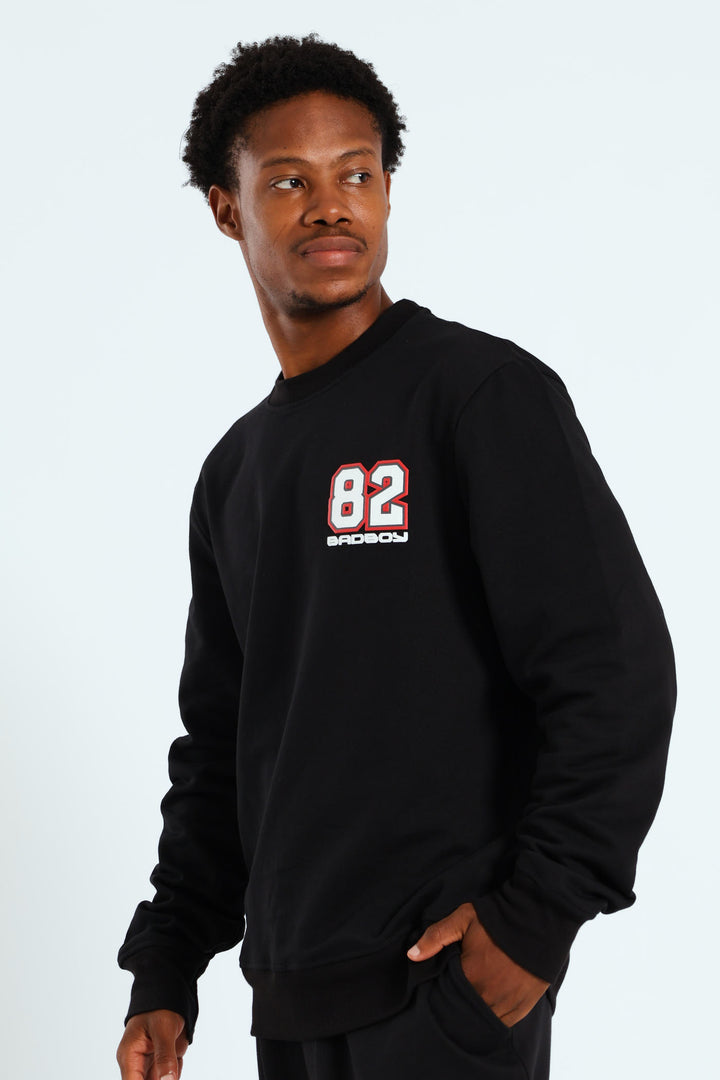 Street Rebel Crew Sweat Top - Black