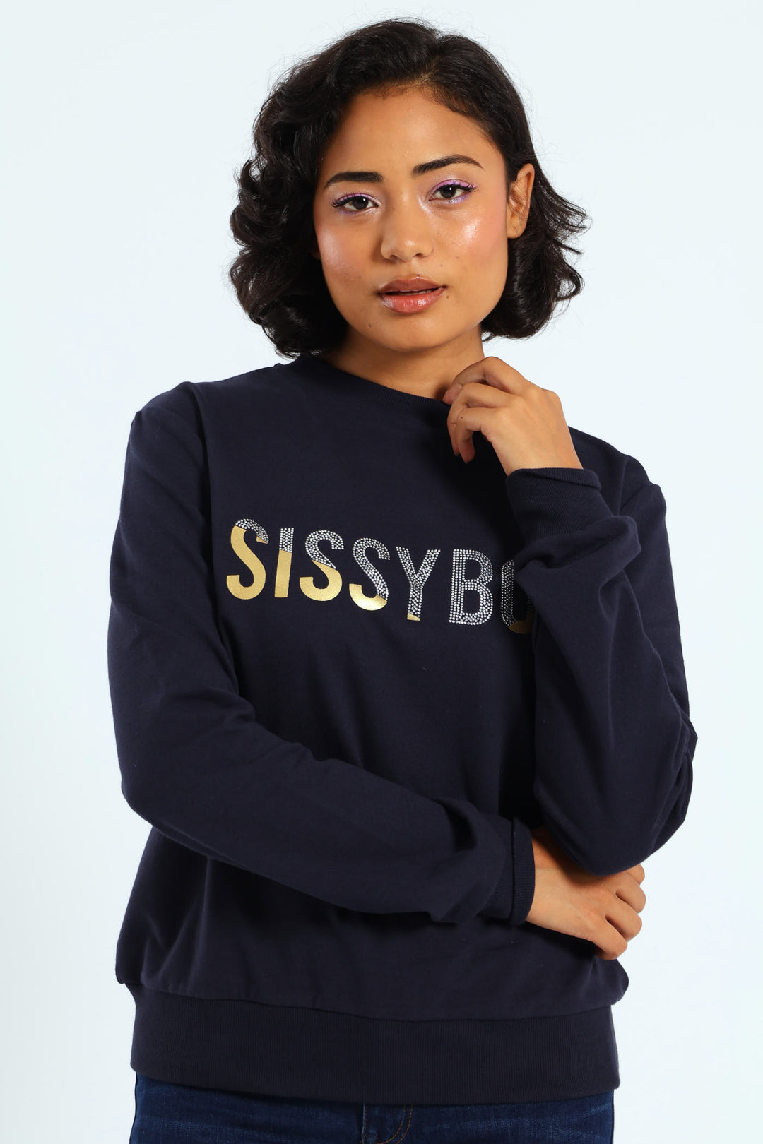 Multi-Technique Logo Sweat Top - Navy