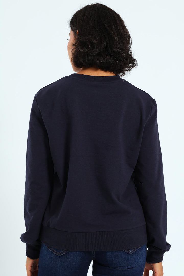 Multi-Technique Logo Sweat Top - Navy