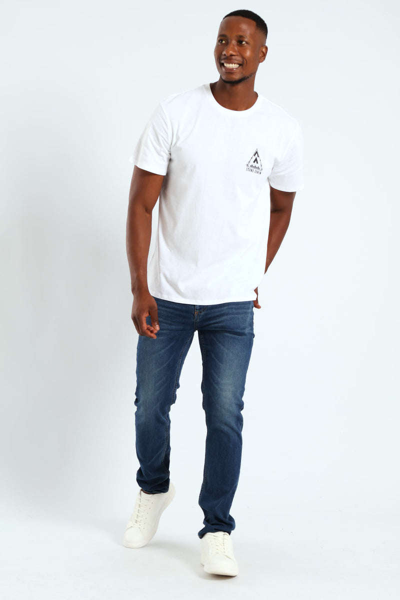 Mount Sunrise Photo Front & Back Print Tee - White