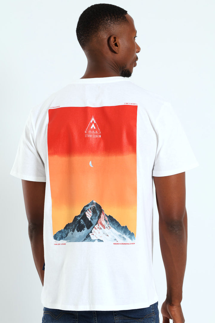 Mount Sunrise Photo Front & Back Print Tee - White