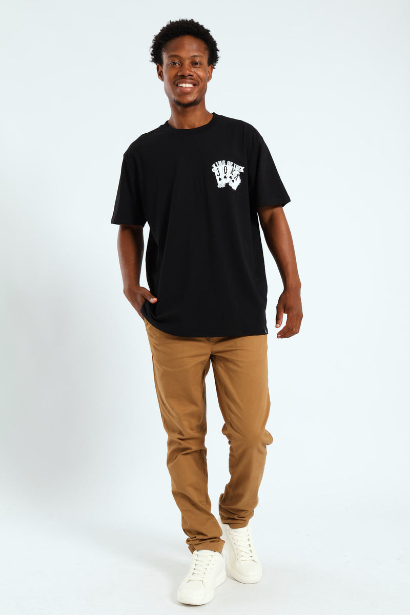 Front & Back Cards Print Tee - Black