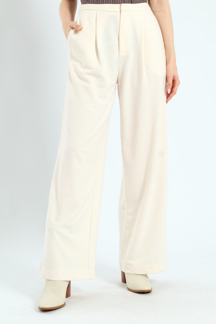 Wideleg Pant - Cream