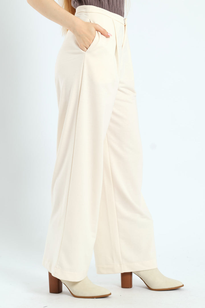 Wideleg Pant - Cream