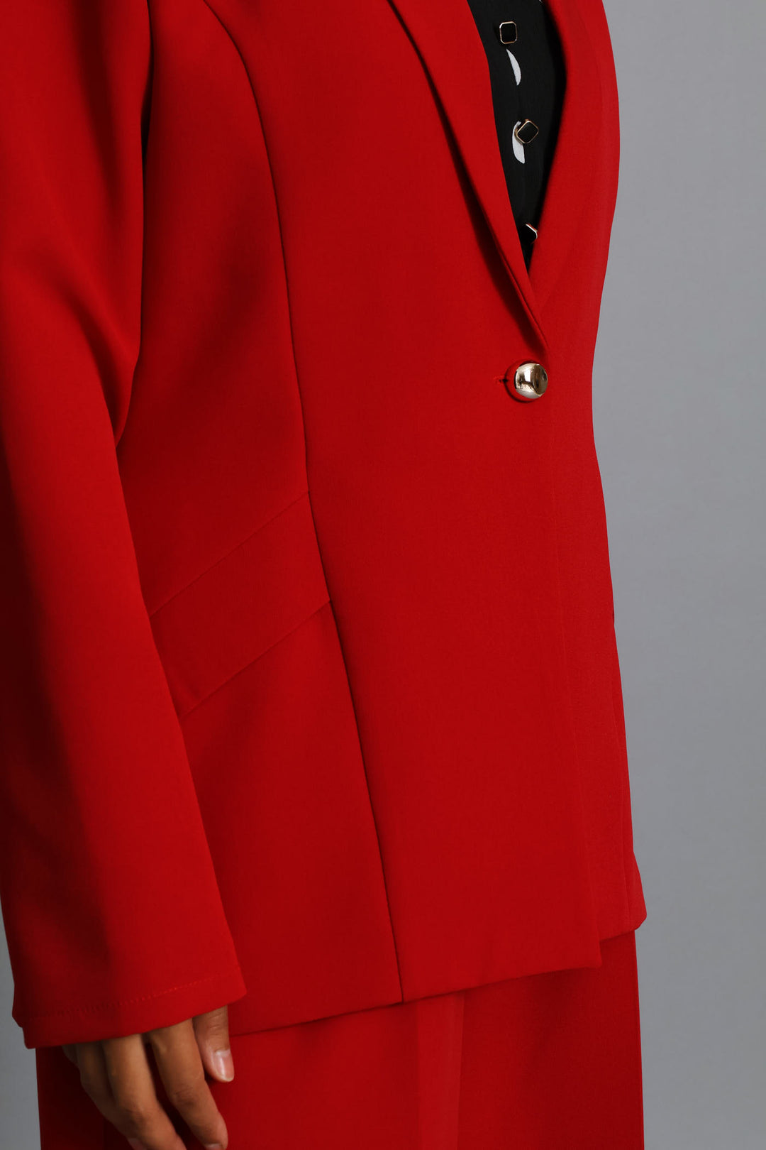 Slanted Pocket Blazer - Red