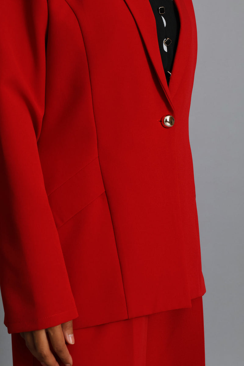 Slanted Pocket Blazer - Red