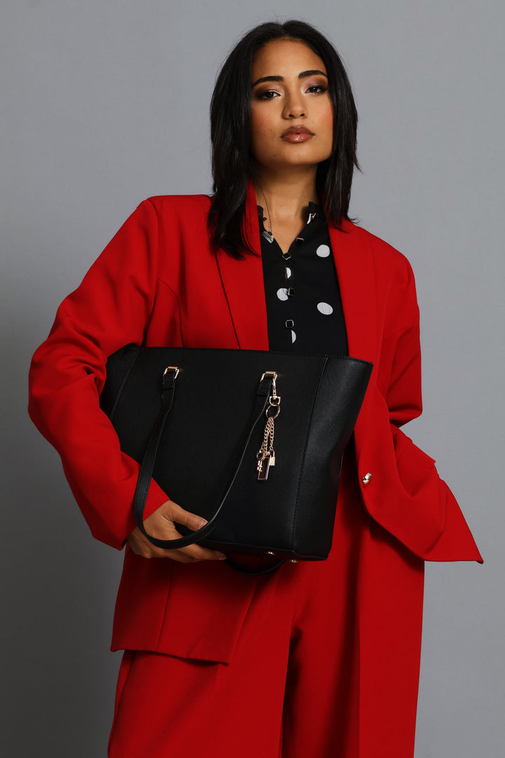 Shopper With Charm - Black
