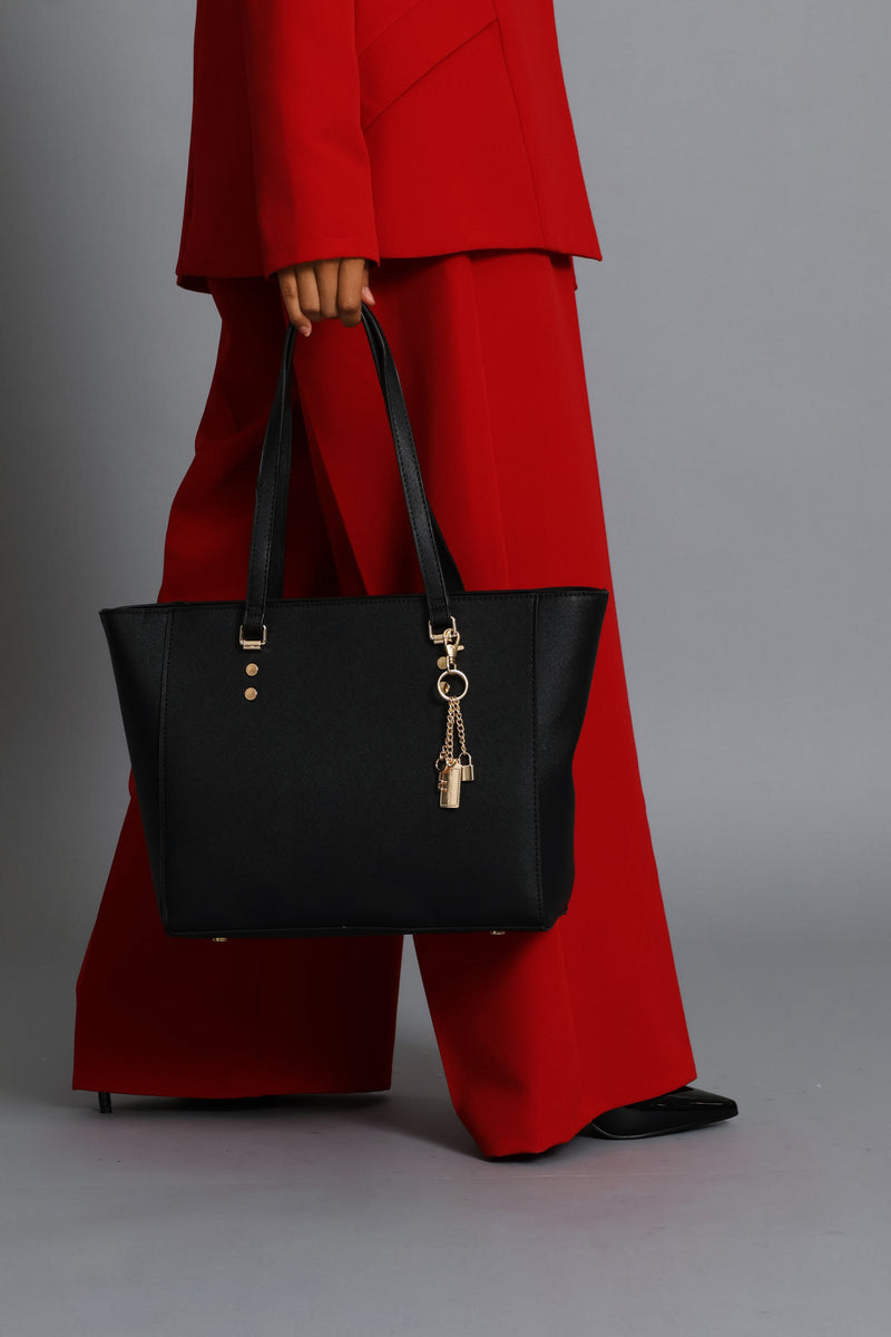 Shopper With Charm - Black