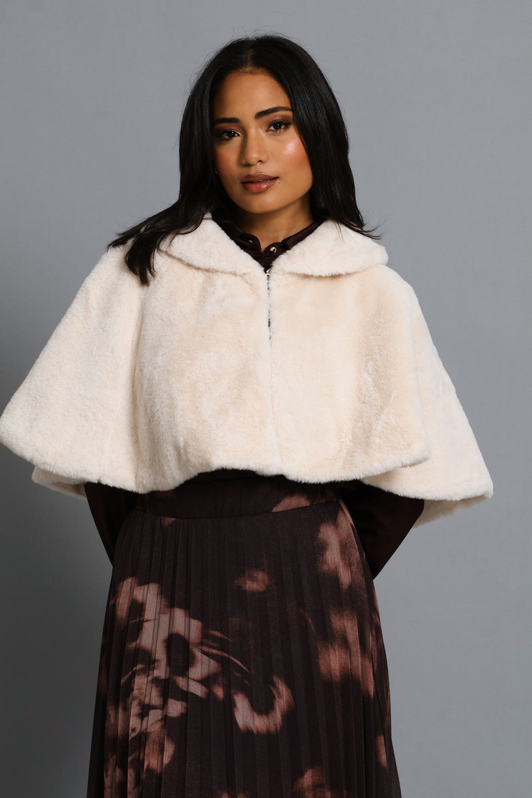 Faux Fur Bolero - Cream