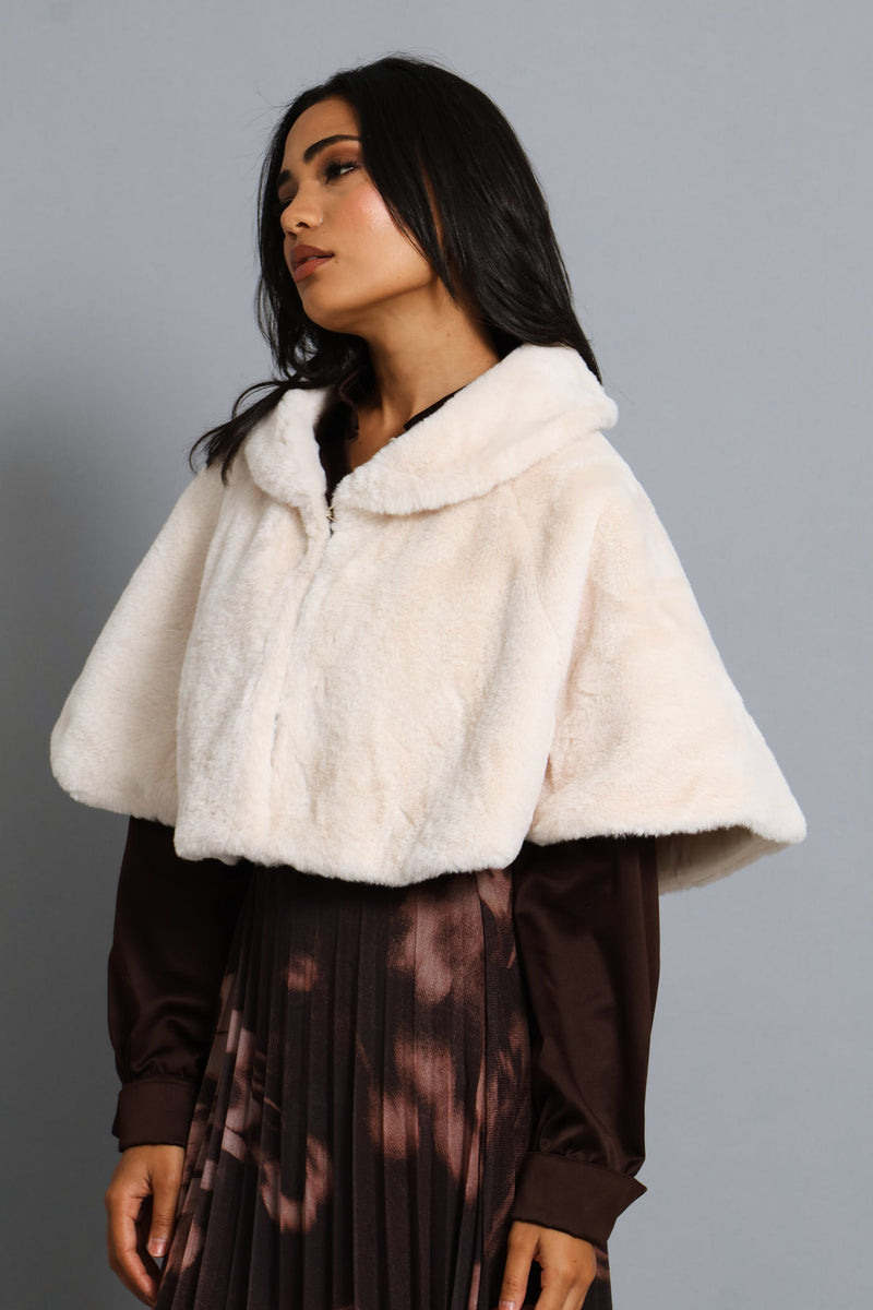 Faux Fur Bolero - Cream