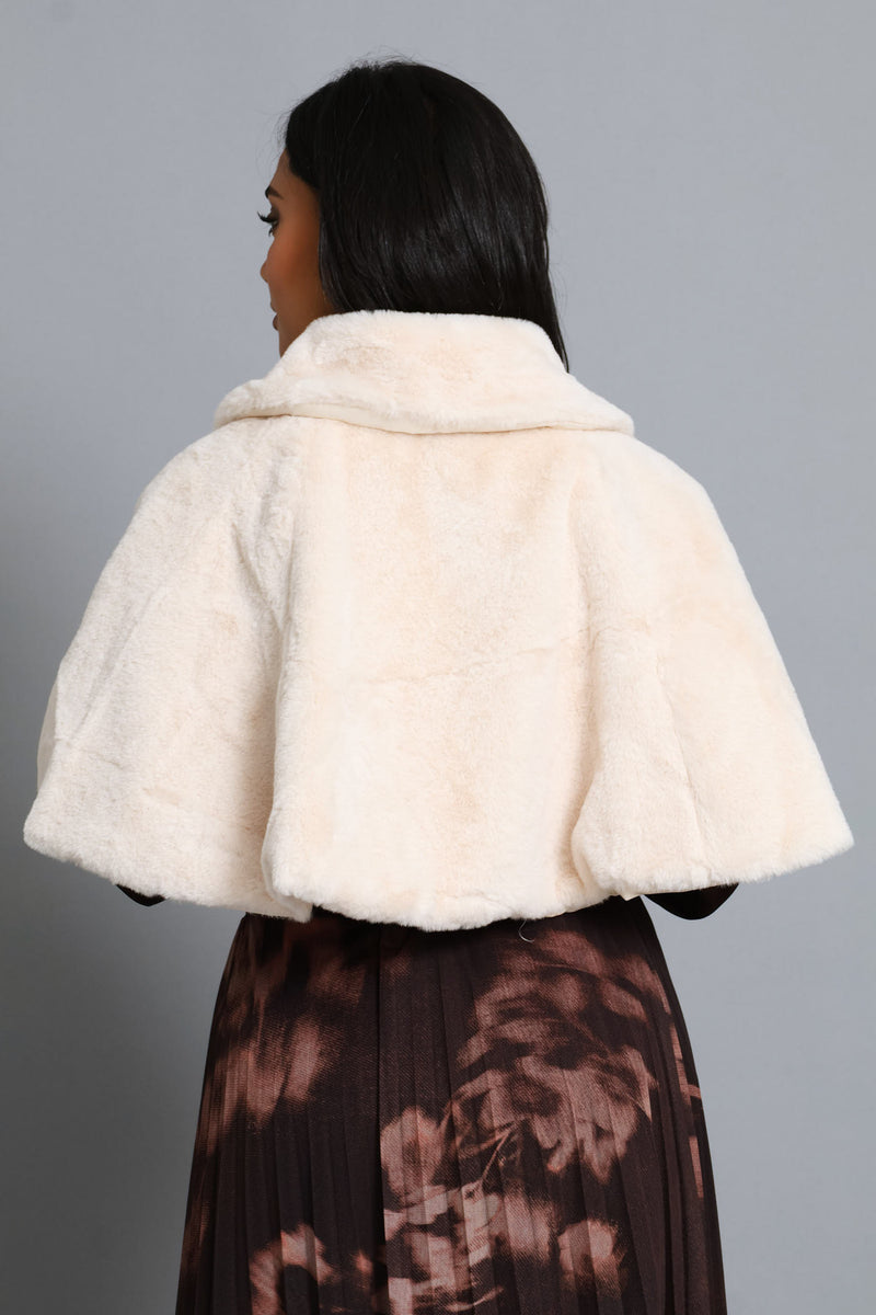 Faux Fur Bolero - Cream
