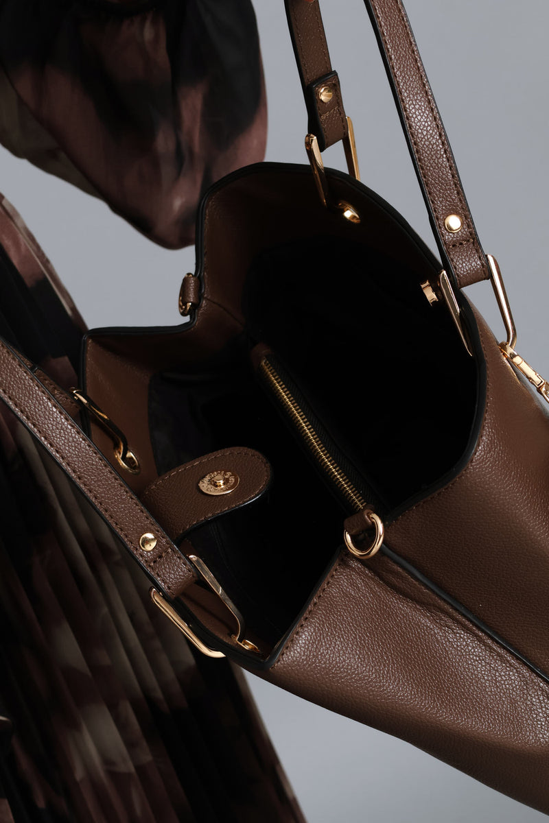 Tote With Detachable Purse - Chocolate