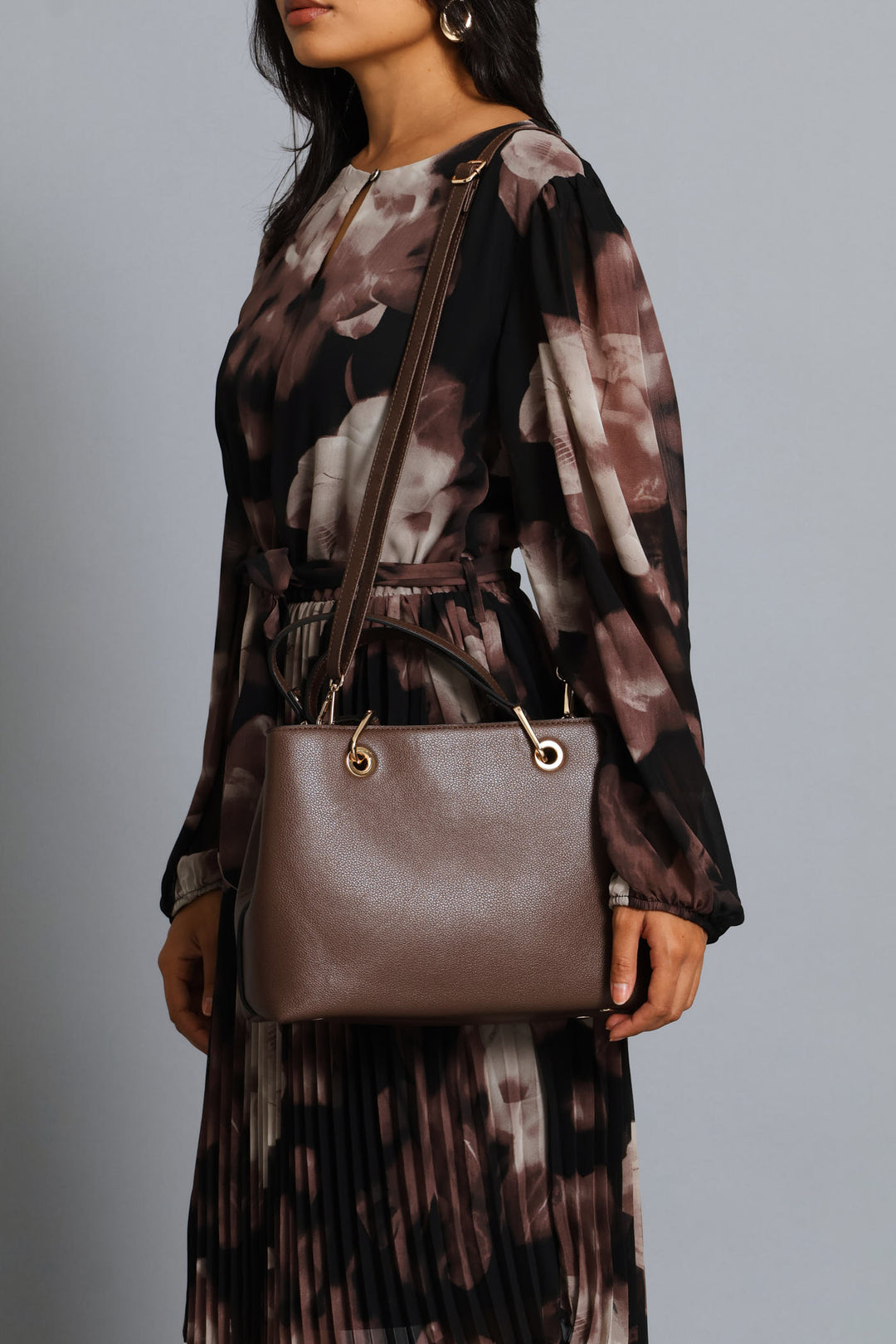 Tote With Detachable Purse - Chocolate