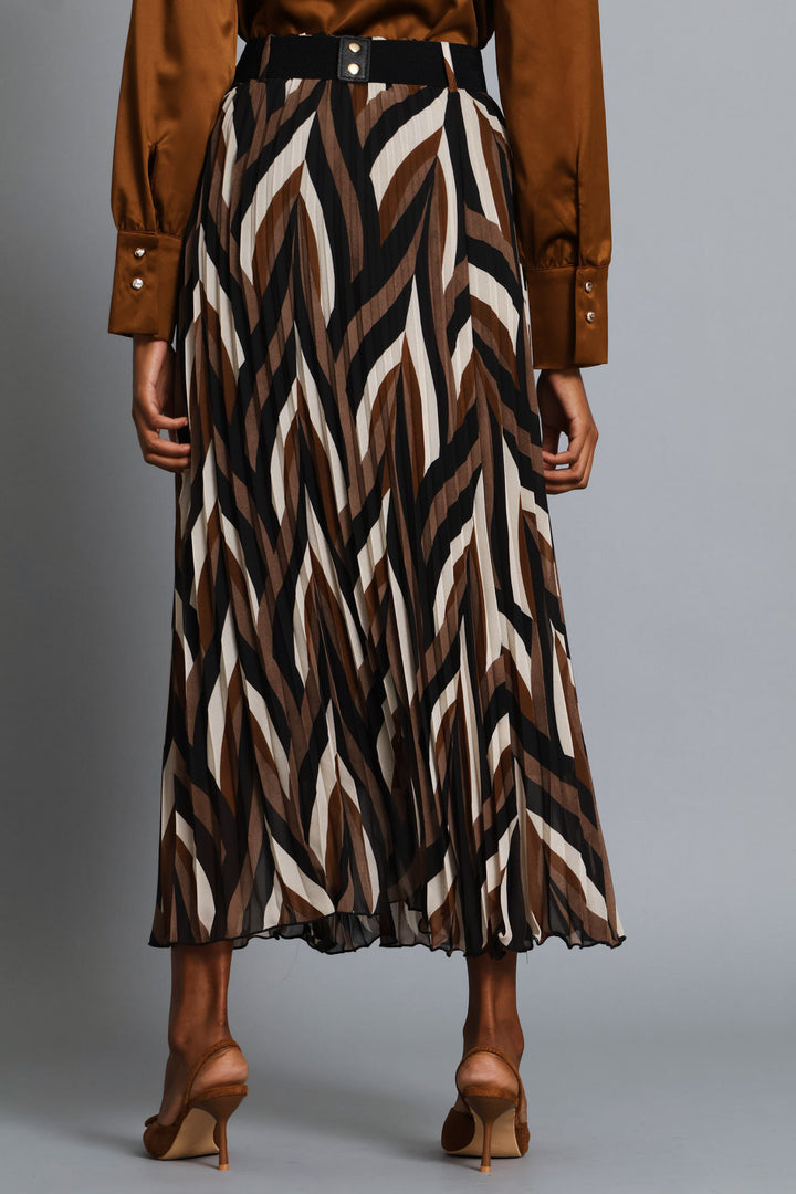 Belted Chiffon Maxi Skirt - Neutral
