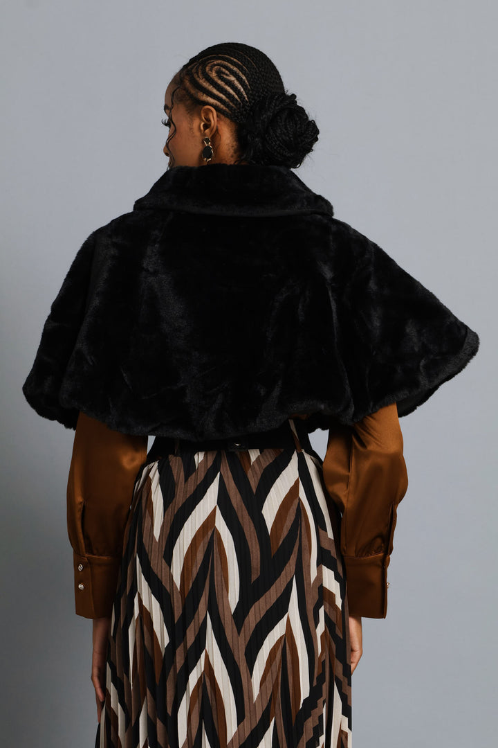 Faux Fur Bolero - Black