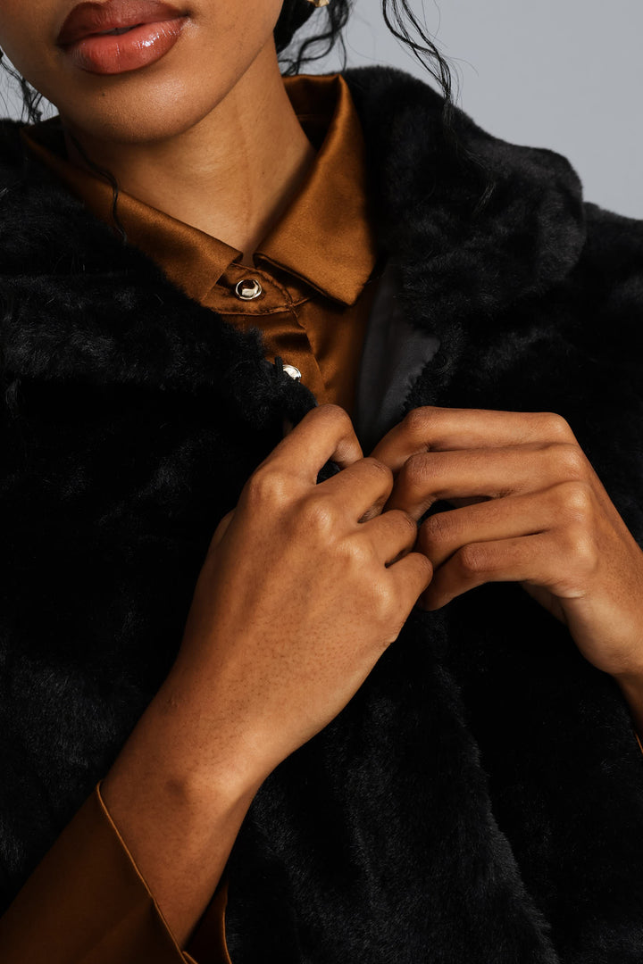 Faux Fur Bolero - Black