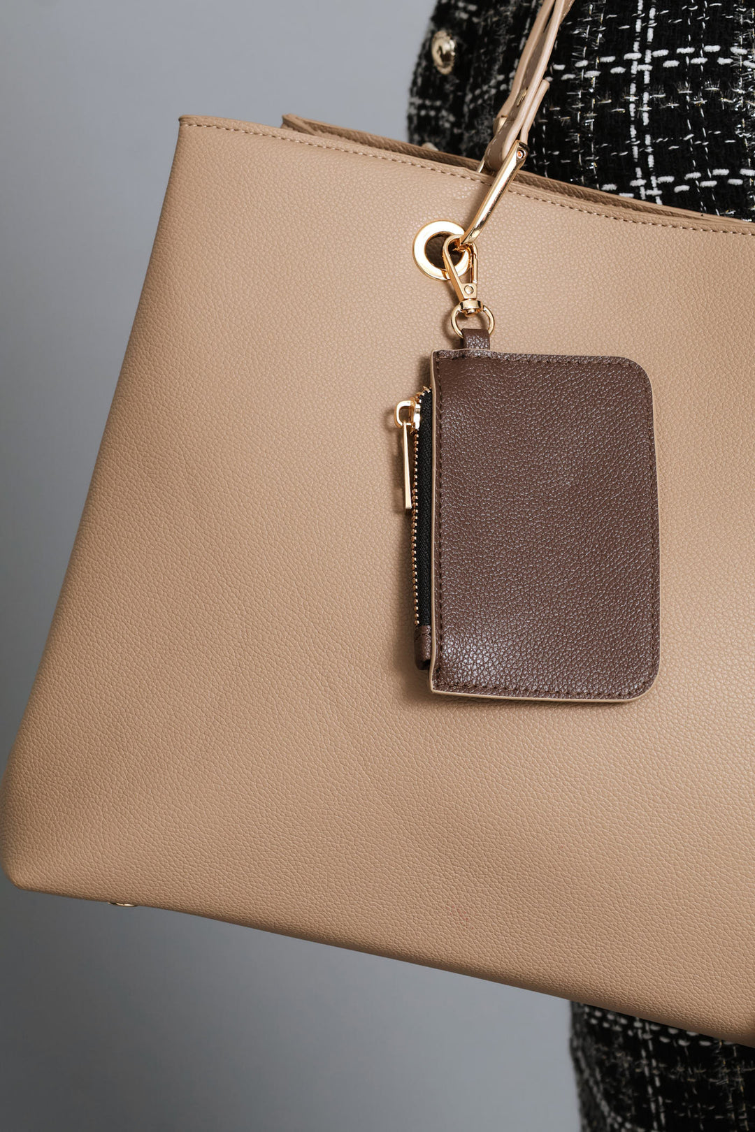 Large Tote With Detachable Purse - Taupe