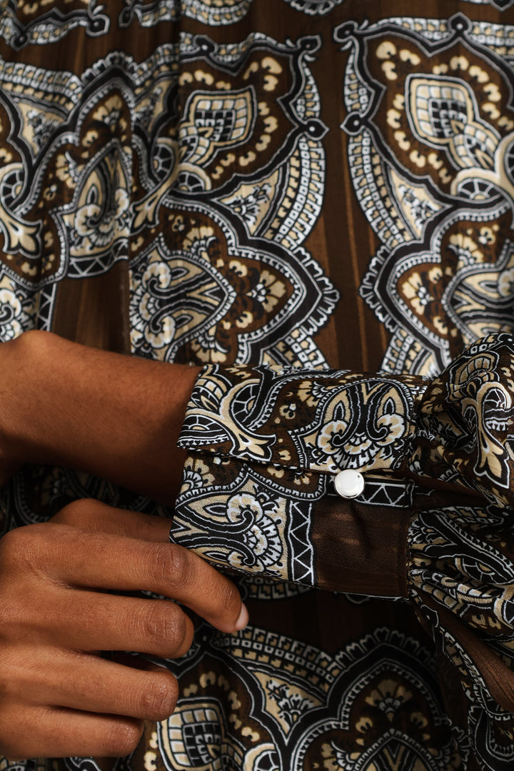 Hi-Neck Paisley Blouse - Multi