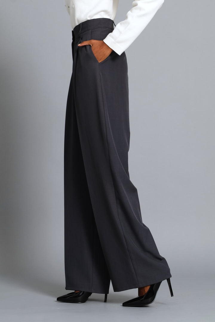 Release Pleat Melange Straight Leg Pant - Grey Melange