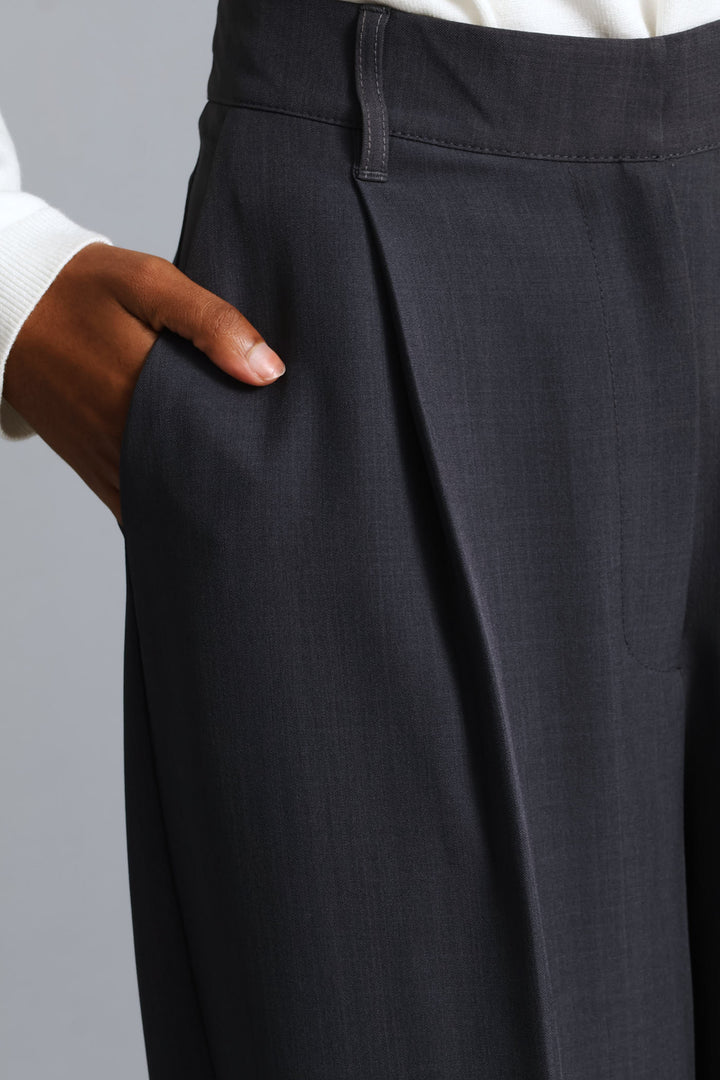 Release Pleat Melange Straight Leg Pant - Grey Melange