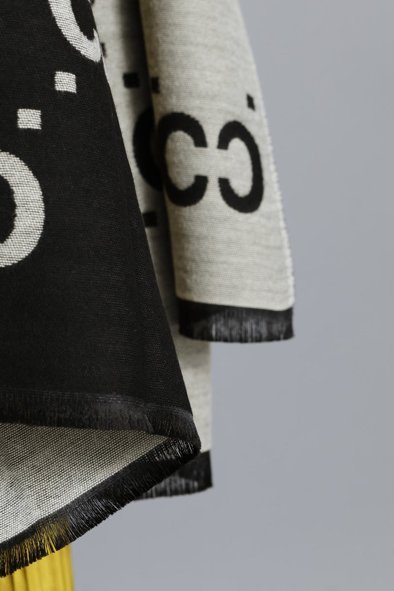 Monogram Scarf - Black/Cream